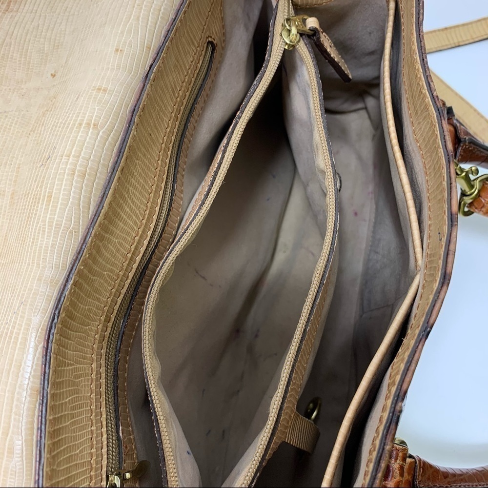 - Brahmin Tricolor Croc Satchel - Picture 9 of 15
